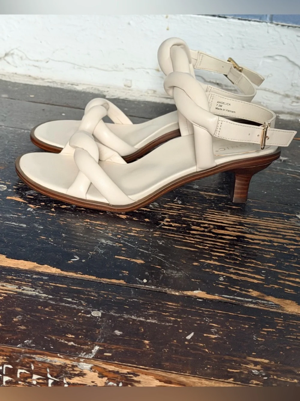 Vionic Cream Braided Slingback Heels - Picture 4 of 6